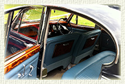 1967 Daimler (with MK II body) in Navy Blue with chrome wire wheels and light Blue leather interior