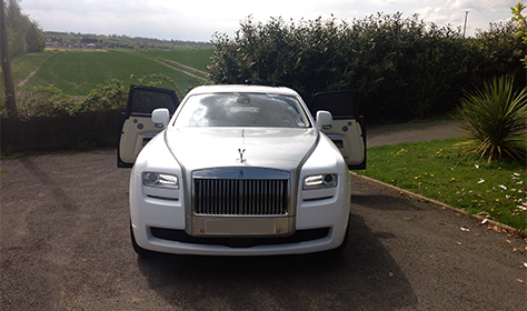 Rolls Royce Silver Ghost in White with Silver Bonnet, cream leather interior and private plates