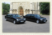 7 passenger E Class stretch Mercedes Limousines in Black