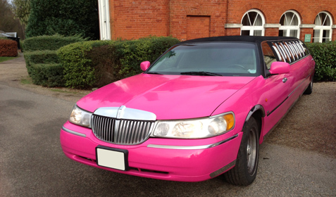 10 seater (8 passenger) American Stretch Limousine in Pink