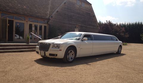 10 seater (8 passenger) Chrysler Benz 300C American stretch Limousine in White